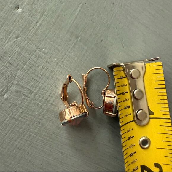 Sabika LIKE Gold Tone & Rose Gemstone Earrings - Picture 3 of 5